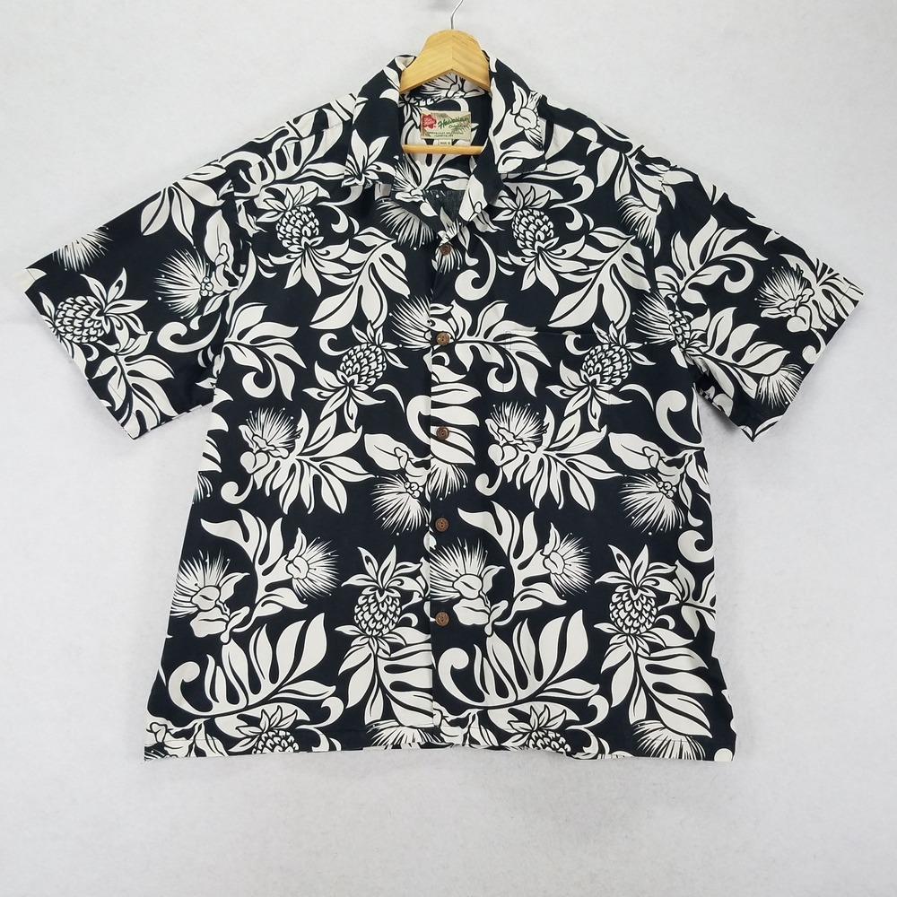 VTG Hilo Hattie Vintage Hawaiian Aloha Shirt Men 2XL Floral Tropical Made In USA
